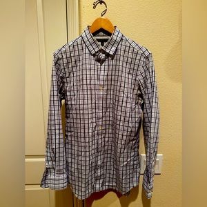 Banana Republic dress shirt, purple and blue checkered